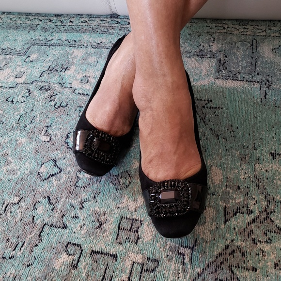 Adrienne Vittadini Suede|Patent Leather Heels - Picture 2 of 6